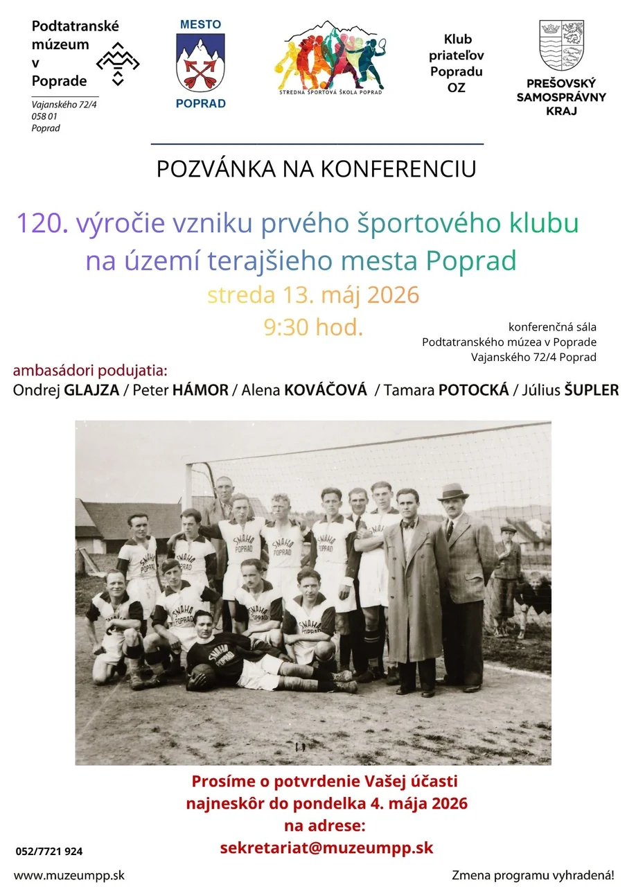 Konferencia: 120. výročie vzniku 1. športového klubu