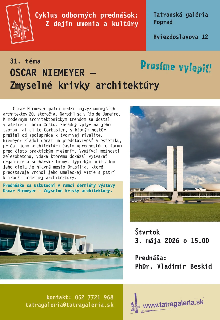 Prednáška PhDr. Vladimíra Beskida - Oscar Niemeyer: Zmyselné krivky architektúry