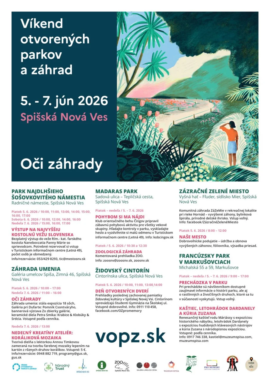 Víkend otvorených parkov a záhrad 2026