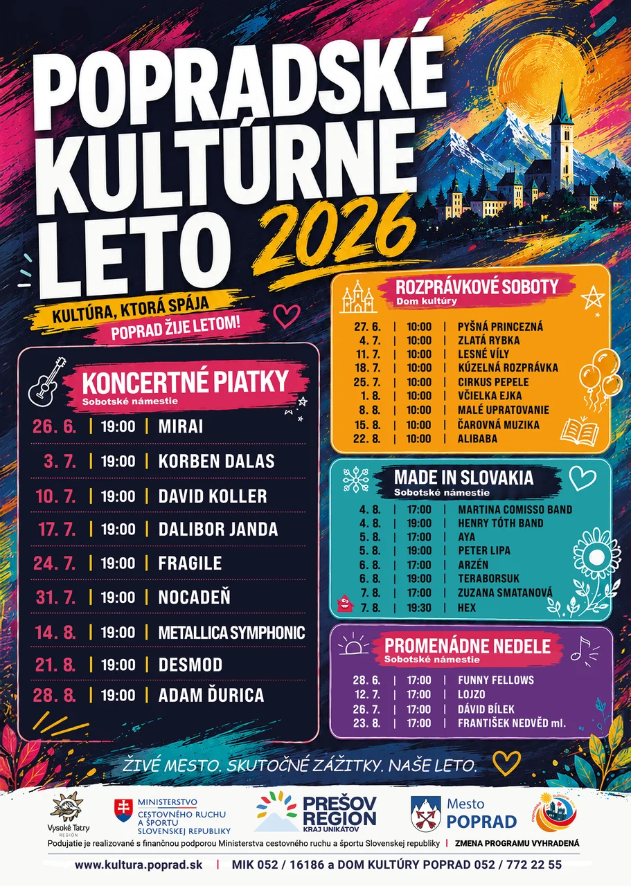 POPRADSKÉ KULTÚRNE LETO 2026